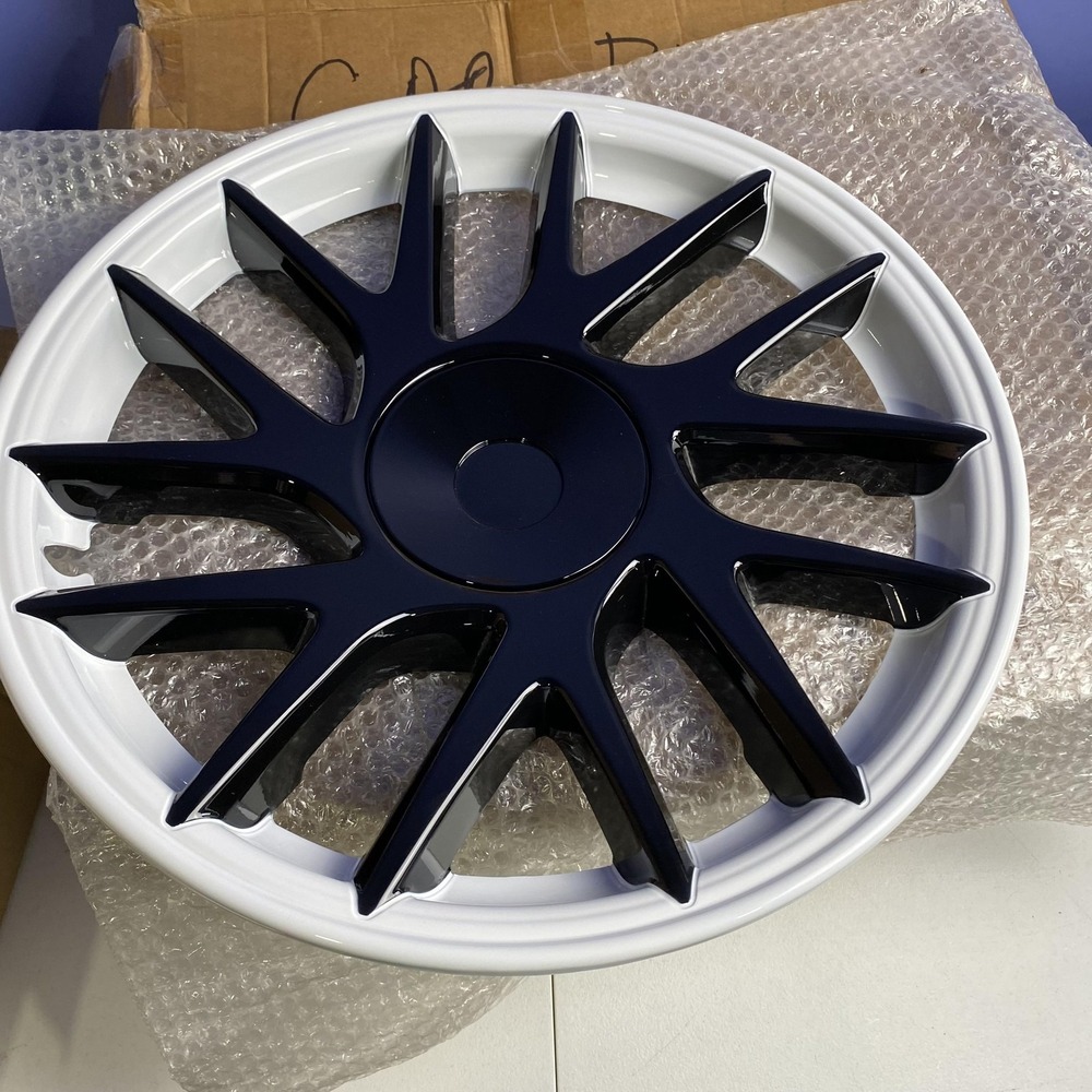 Black Spiked Rim Protector Hubcaps Set 4 Wheel Covers Easy Install Kit - Picture 8 of 8